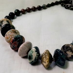 Vintage Handmade Beads Stone Ethnic Tribal Choker Necklace